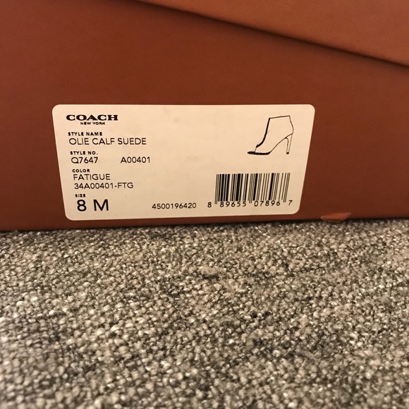 BRAND NEW Hunter Green Coach Peeptoe Heel Booties - Picture 6 of 7